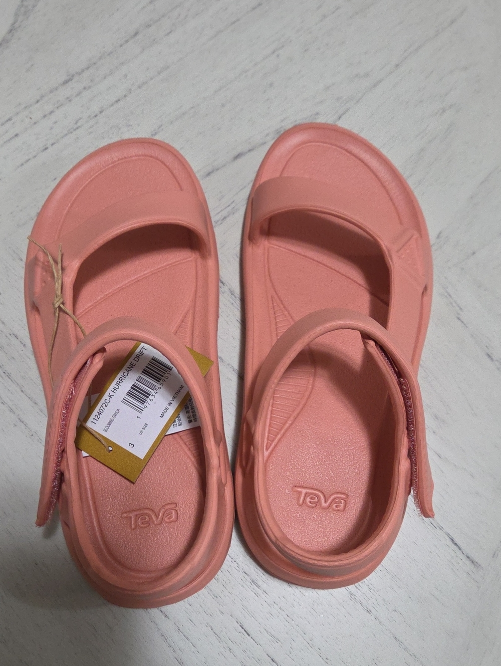 Teva Kids Coral Pink Slip-On Sandals with Heel Strap